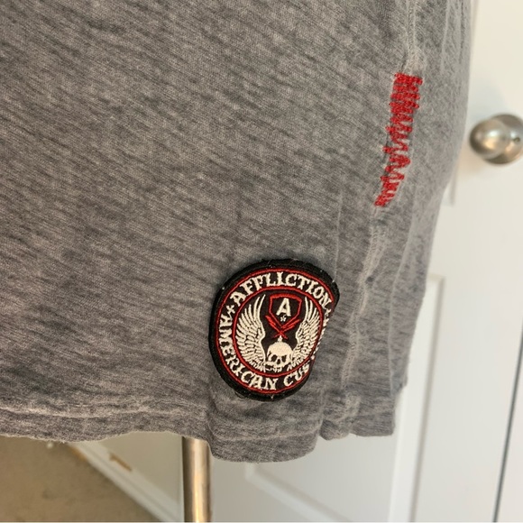 Affliction American Customs Burnout Henley Tee - Picture 9 of 14
